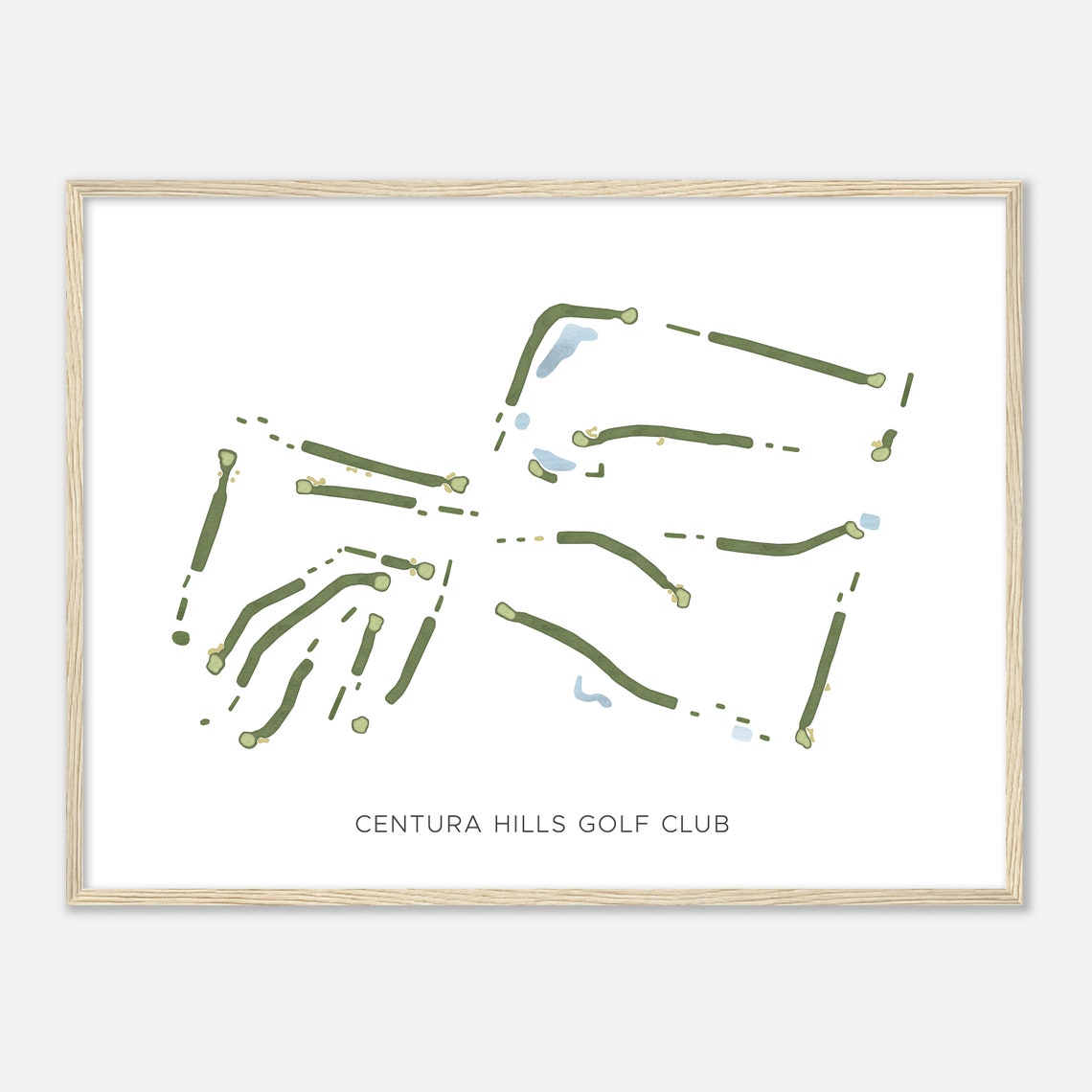 Centura Hills Golf Club Minimalist Watercolor Course Map Wall Art - Image 2