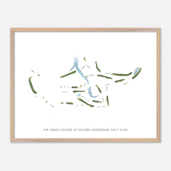 The Green Course At Golden Horseshoe Golf Club In Williamsburg Virginia Modern Watercolor Map Golfer Gift Golf Wall Art