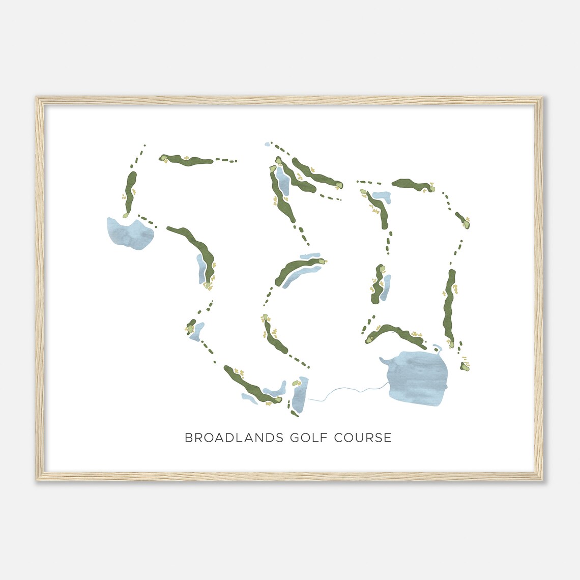 Broadlands Golf Course Colorado Modern Watercolor Map Golfer Gift Golf Wall Art Golf Poster Print Course Layout