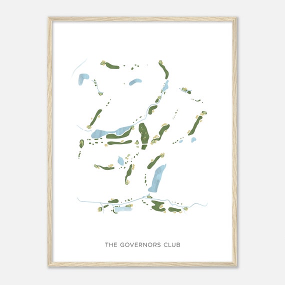 The Governors Club Tennessee Modern Watercolor Map Golfer Gift Golf Wall Art Golf Poster Print Course Layout