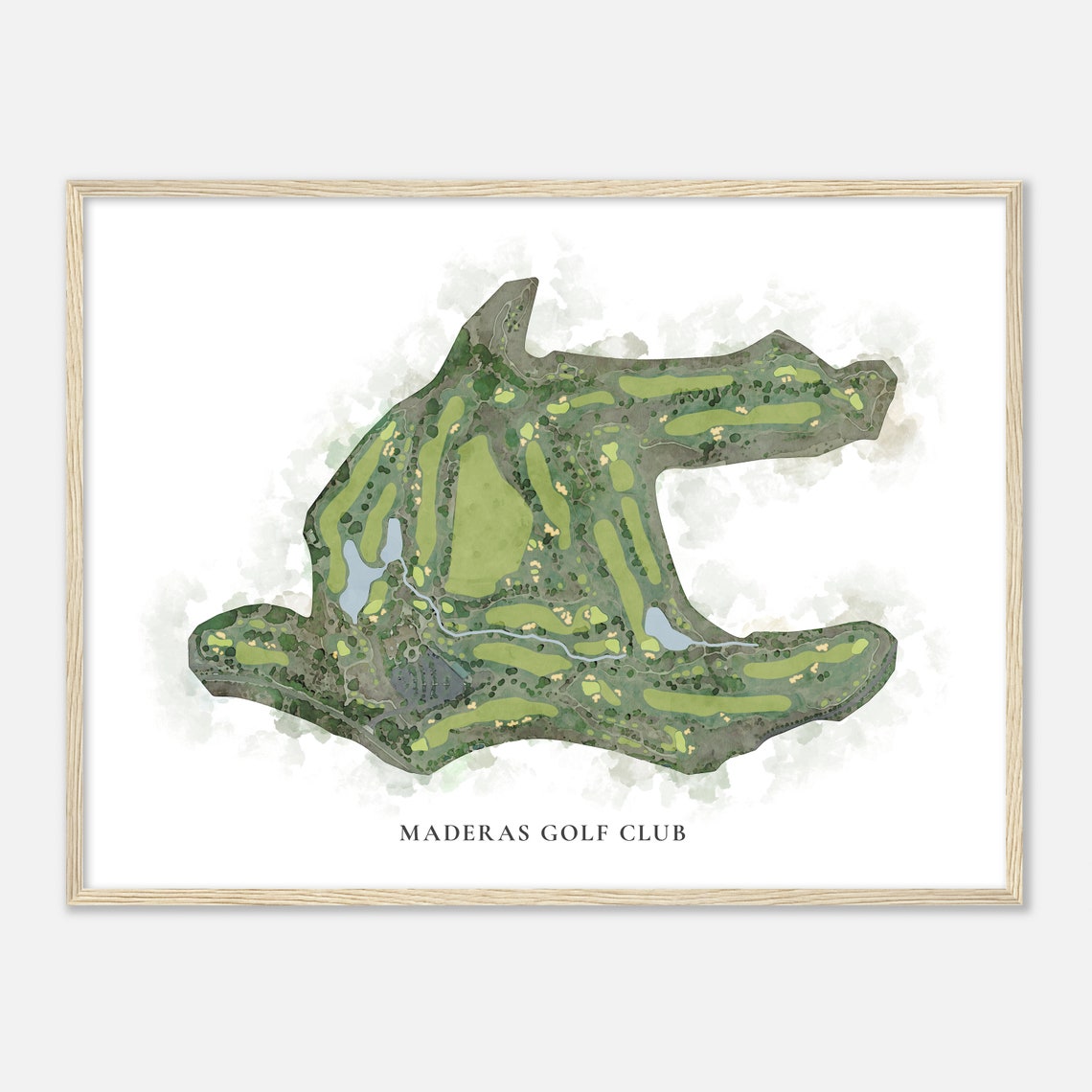 Maderas Golf Club Classic Watercolor Golf Course Map Art Poster - Image 2