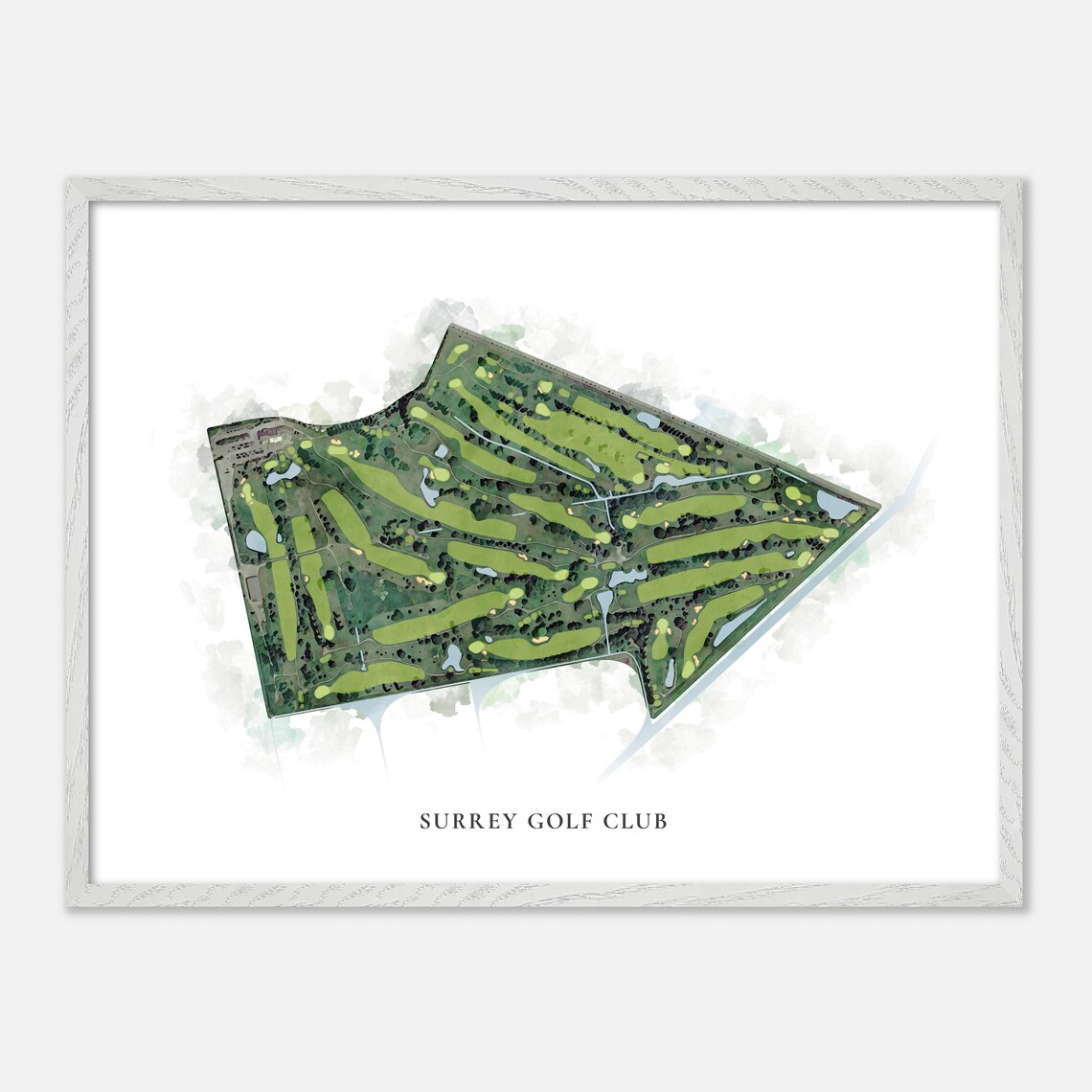 Surrey Golf Club Surrey Canada Classic Watercolor Map Poster - Image 3