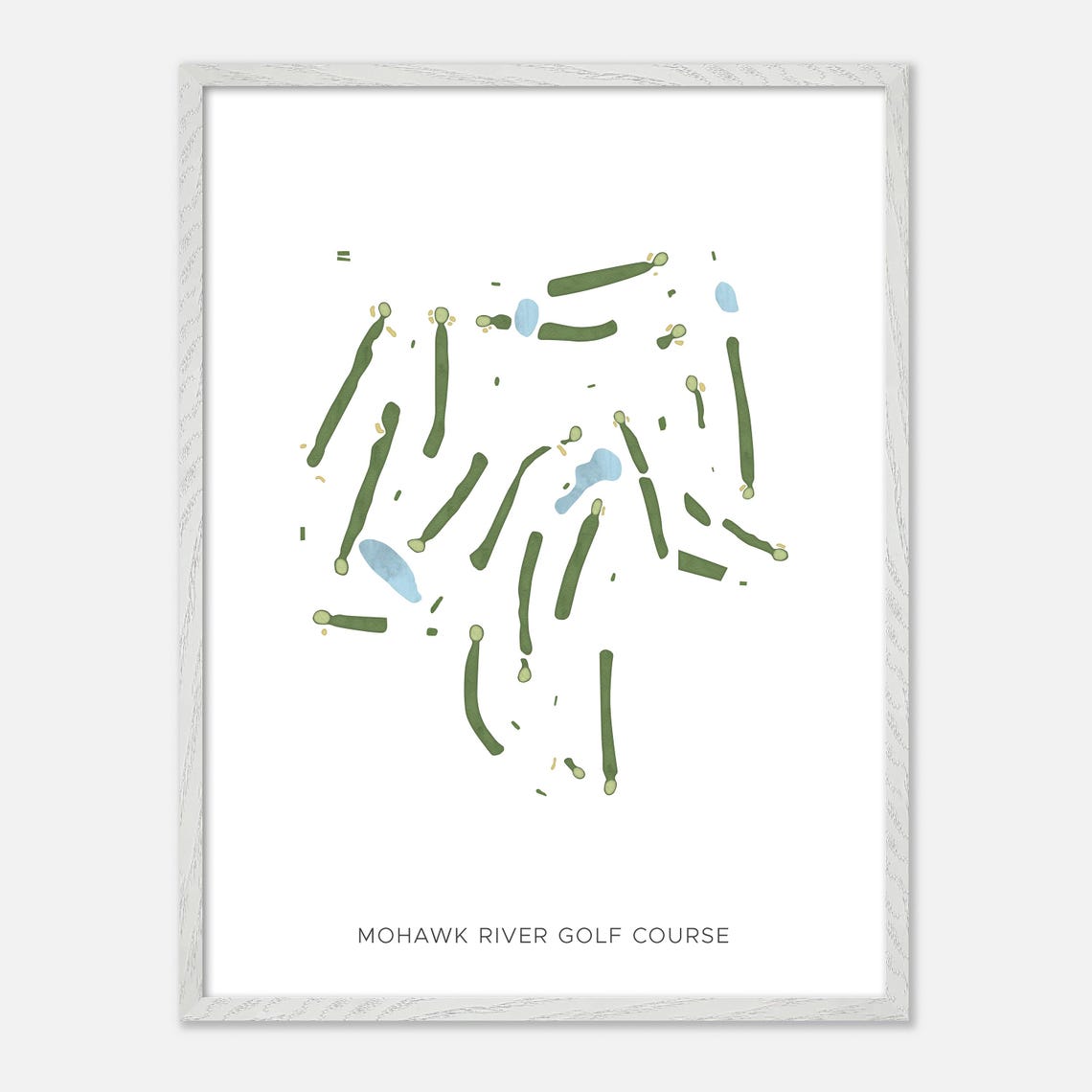 Mohawk River Golf Course Minimalist Watercolor Map Art Poster - Image 2