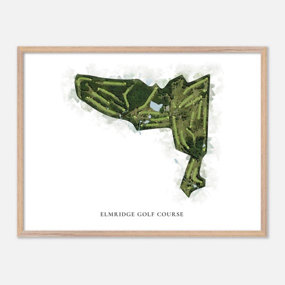 Elmridge Golf Course In Pawcatuck Connecticut Classic Watercolor Map Golfer Gift Golf Wall Art Golf Poster Print Course Layout