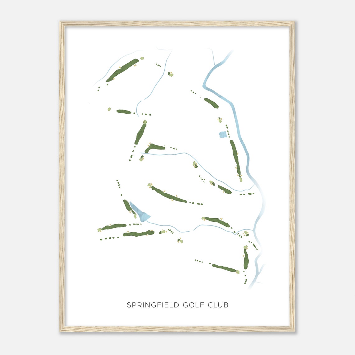 Springfield Golf Club Minimalist Golf Course Layout Map Poster - Image 2