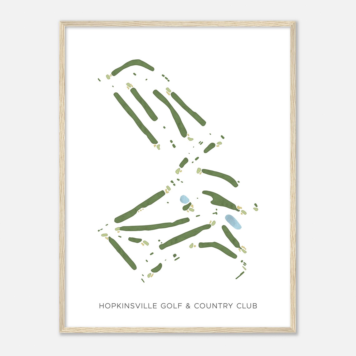 Hopkinsville Golf and Country Club Kentucky Modern Watercolor Golf Map Poster