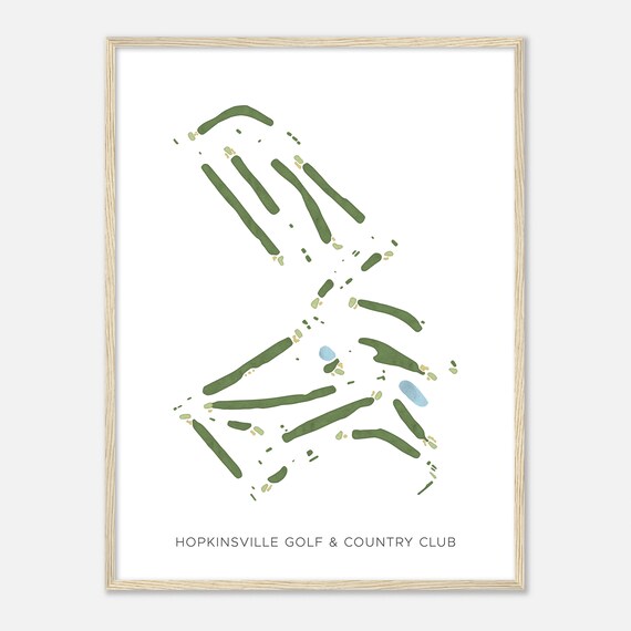 Hopkinsville Golf and Country Club Kentucky Modern Watercolor Golf Map Poster