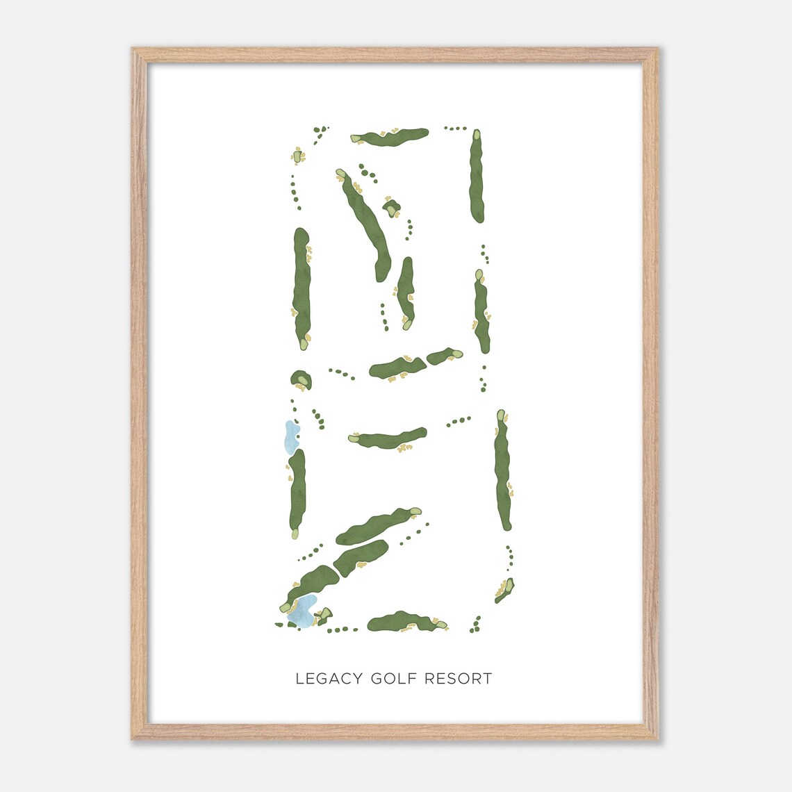 Legacy Golf Resort Modern Watercolor Golf Course Map Art Print - Image 2