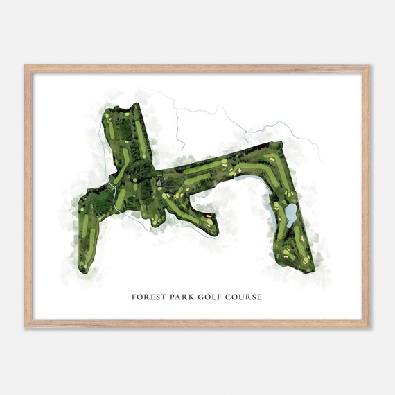 Forest Park Golf Course Watercolor Map Art Golfer Gift Poster