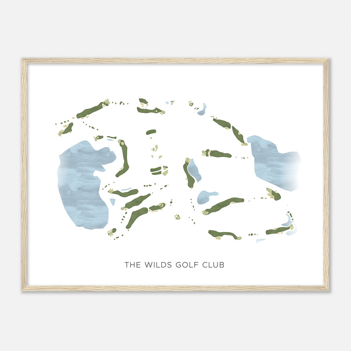 The Wilds Golf Club Minimalist Watercolor Golf Course Map Poster - Image 2