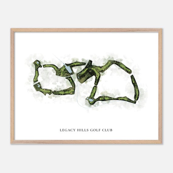 Legacy Hills Golf Club In Georgetown Texas Classic Watercolor Map Golfer Gift Golf Wall Art Golf Poster Print Course Layout