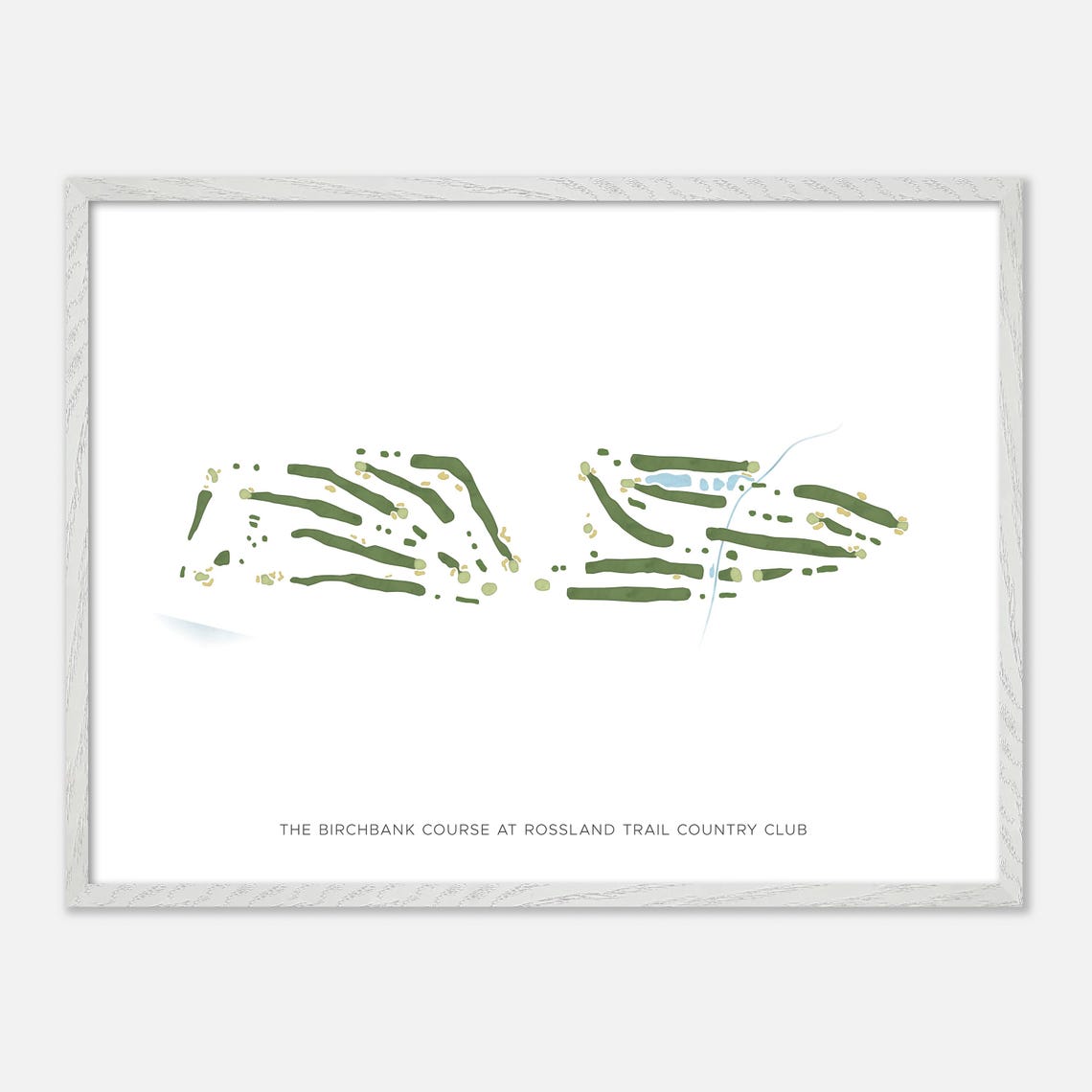 Birchbank Course at Rossland Trail Modern Watercolor Map Poster - Image 3