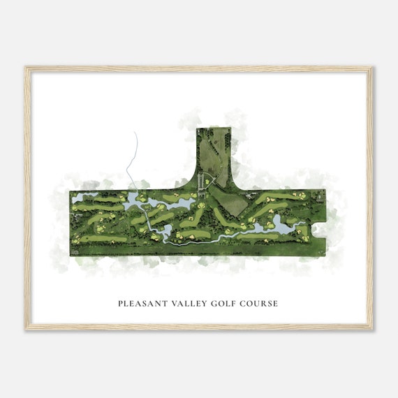 Pleasant Valley Golf Course Iowa Classic Watercolor Map Golfer Gift Golf Wall Art Golf Poster Print Course Layout