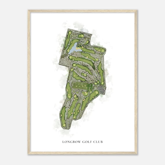Longbow Golf Club Arizona Classic Watercolor Map Golfer Gift Golf Wall Art Golf Poster Print Course Layout