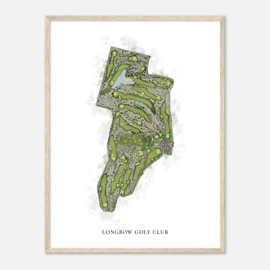 Longbow Golf Club Arizona Classic Watercolor Course Map Poster