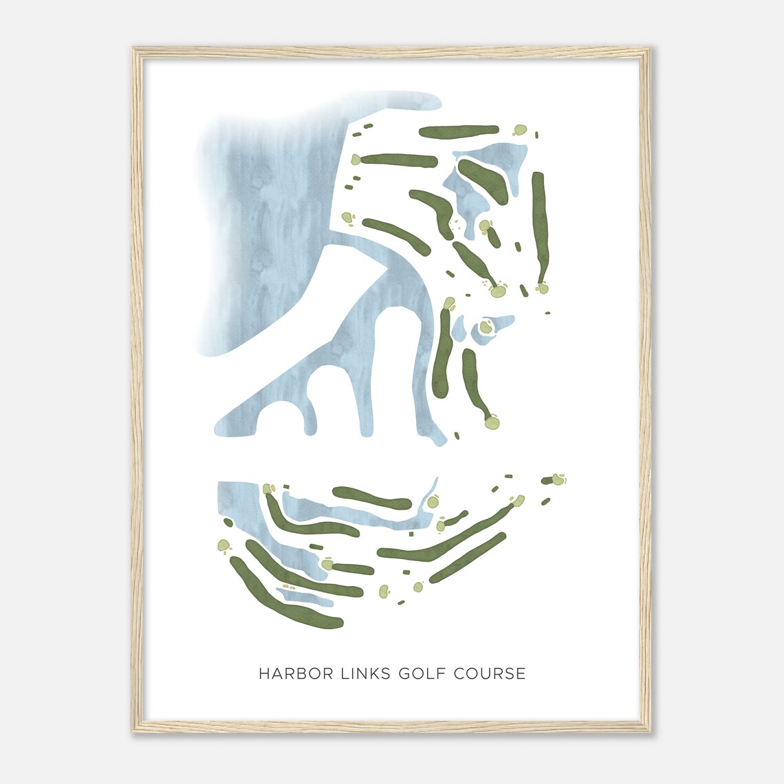 Harbor Links Golf Course Oregon Modern Watercolor Map Golfer Gift Golf Wall Art Golf Poster Print Course Layout - Image 2