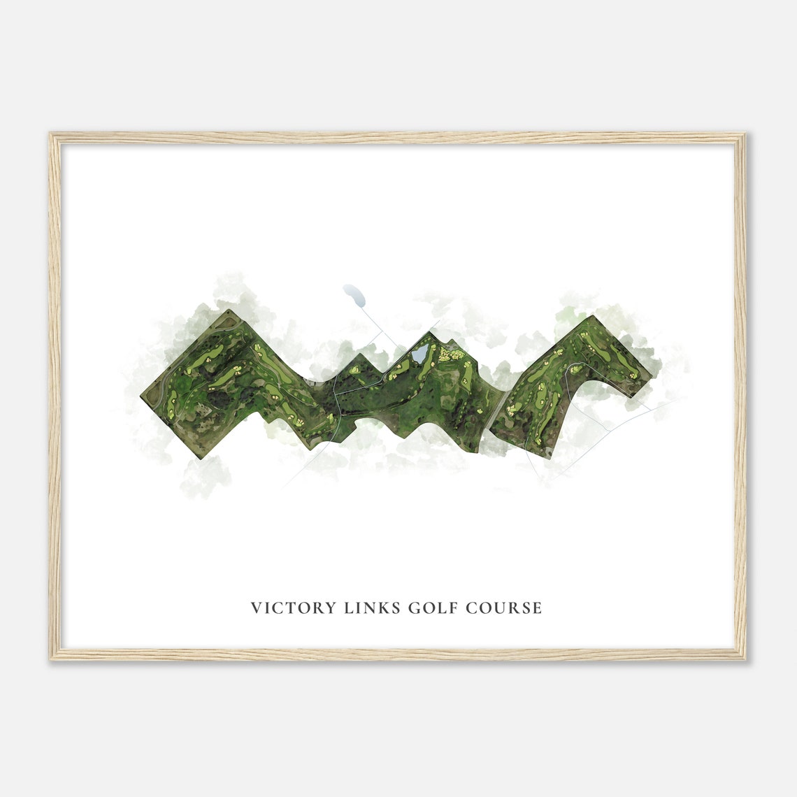 Victory Links Golf Course Minnesota Classic Watercolor Map Golfer Gift Golf Wall Art Golf Poster Print Course Layout