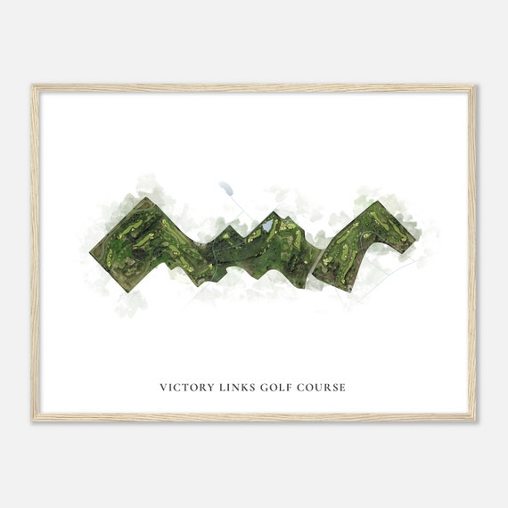 Victory Links Golf Course Minnesota Classic Watercolor Map Golfer Gift Golf Wall Art Golf Poster Print Course Layout