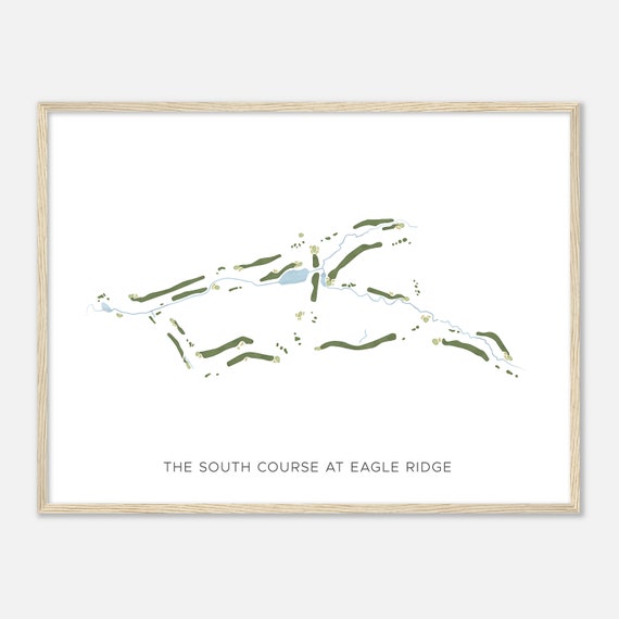 The South Course At Eagle Ridge Illinois Modern Watercolor Map Golfer Gift Golf Wall Art Golf Poster Print Course Layout