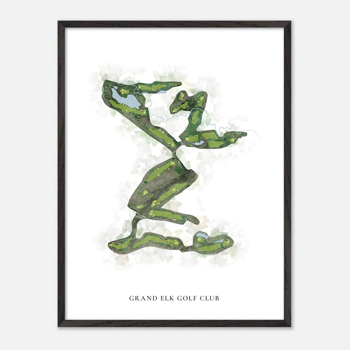 Grand Elk Golf Club Granby Colorado Classic Watercolor Map Golf Poster - Image 3