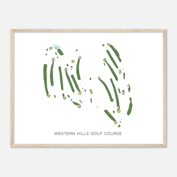 Western Hills Golf Course Connecticut Modern Watercolor Map Golfer Gift Golf Wall Art Golf Poster Print Course Layout