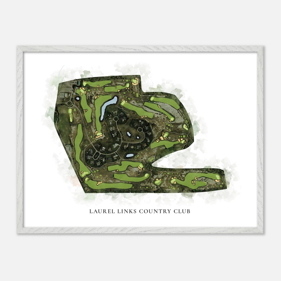 Laurel Links Country Club Mattituck New York Classic Watercolor Golf Map Poster - Image 4