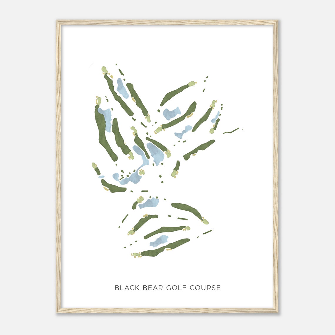 Black Bear Golf Course Minnesota Modern Watercolor Map Golfer Gift Golf Wall Art Golf Poster Print Course Layout