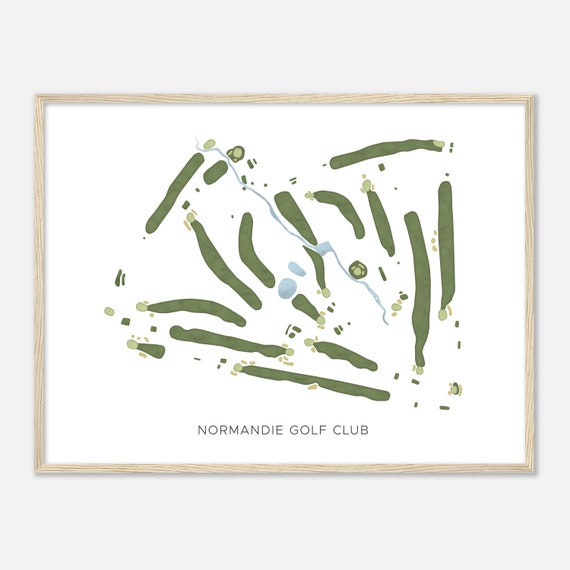 Normandie Golf Club Missouri Modern Watercolor Map Golfer Gift Golf Wall Art Golf Poster Print Course Layout