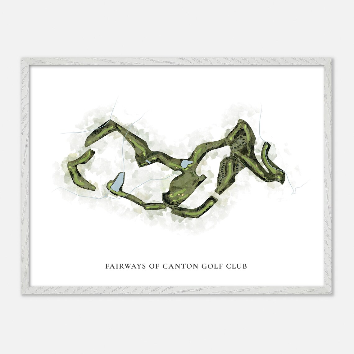 Fairways Of Canton Golf Club Classic Watercolor Map Art Poster - Image 4
