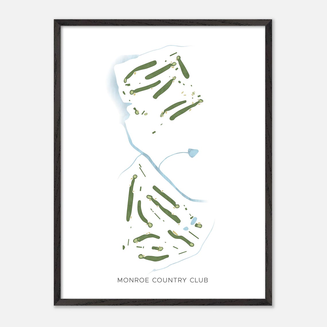 Monroe Country Club Minimalist Watercolor Creekside Map Poster - Image 3