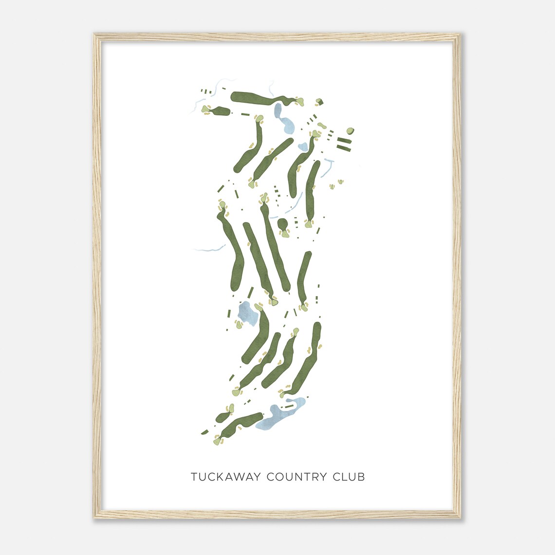 Tuckaway Country Club Modern Minimalist Watercolor Map Poster - Image 2