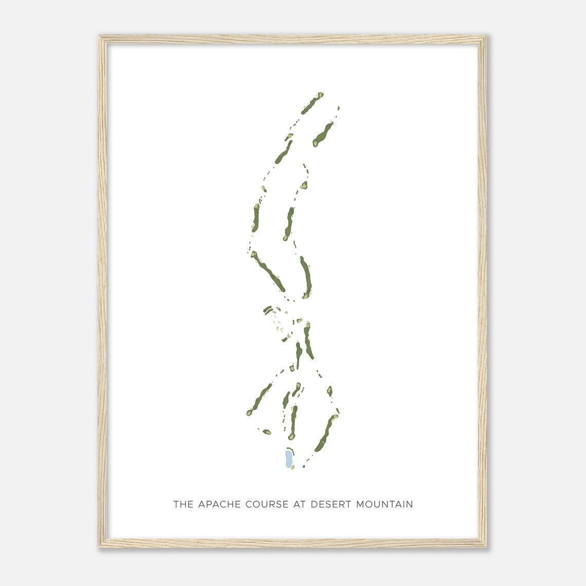 The Apache Course At Desert Mountain Watercolor Map Golfer Poster - Image 2