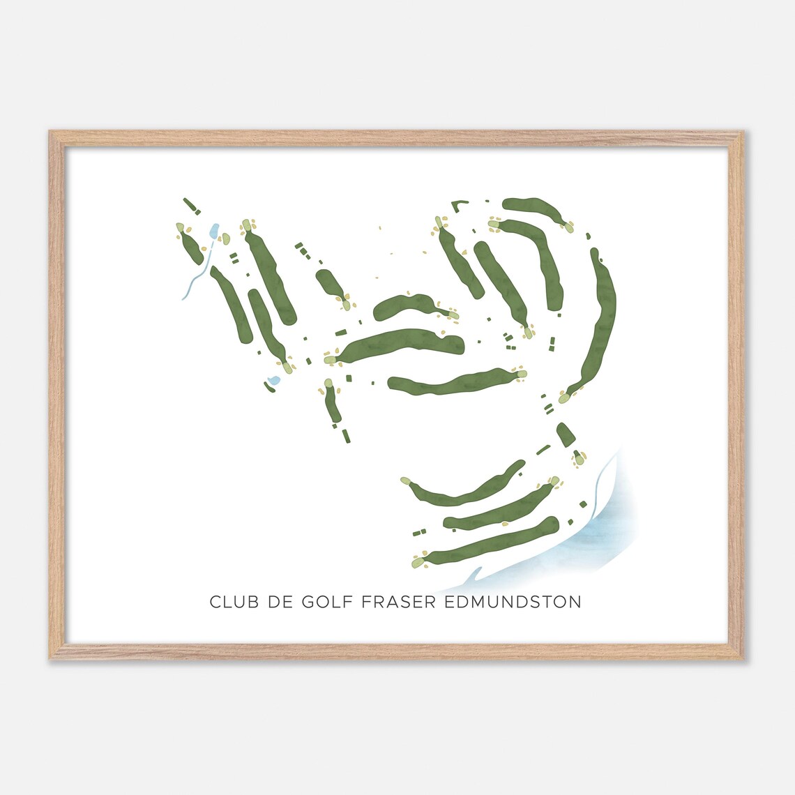 Club De Golf Fraser Edmundston Modern Minimalist Watercolor Golf Map Poster