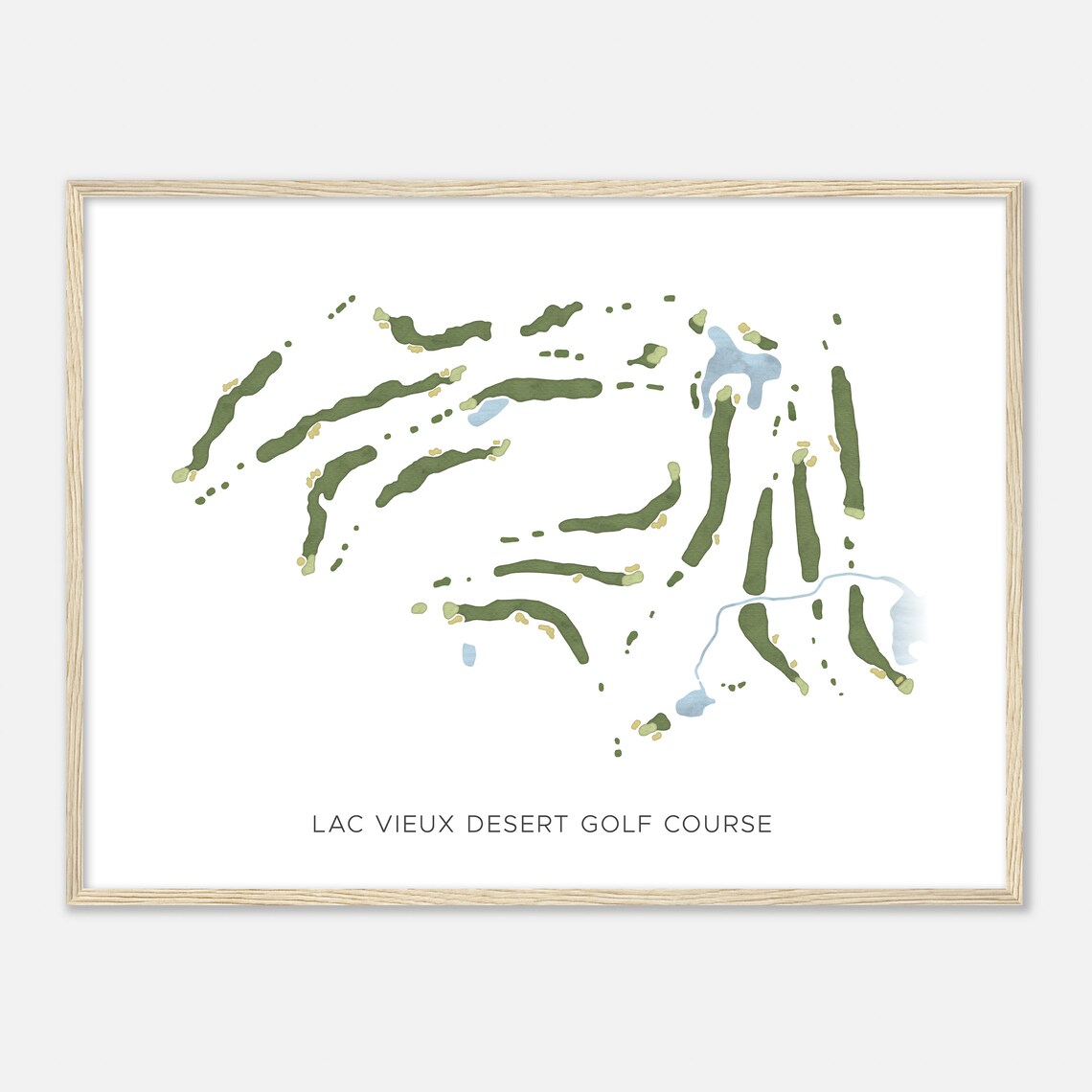 Lac Vieux Desert Golf Course Michigan Modern Watercolor Map Poster - Image 2