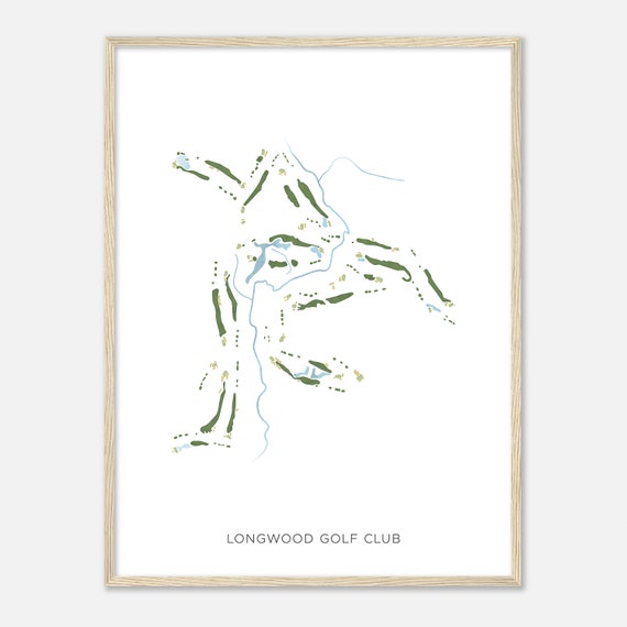 Longwood Golf Club Texas Modern Watercolor Map Golfer Gift Golf Wall Art Golf Poster Print Course Layout