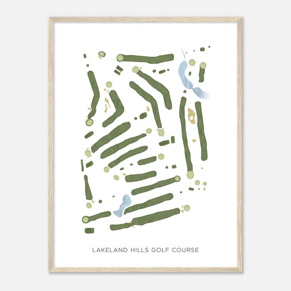 Lakeland Hills Golf Course Michigan Modern Watercolor Map Golfer Gift Golf Wall Art Golf Poster Print Course Layout