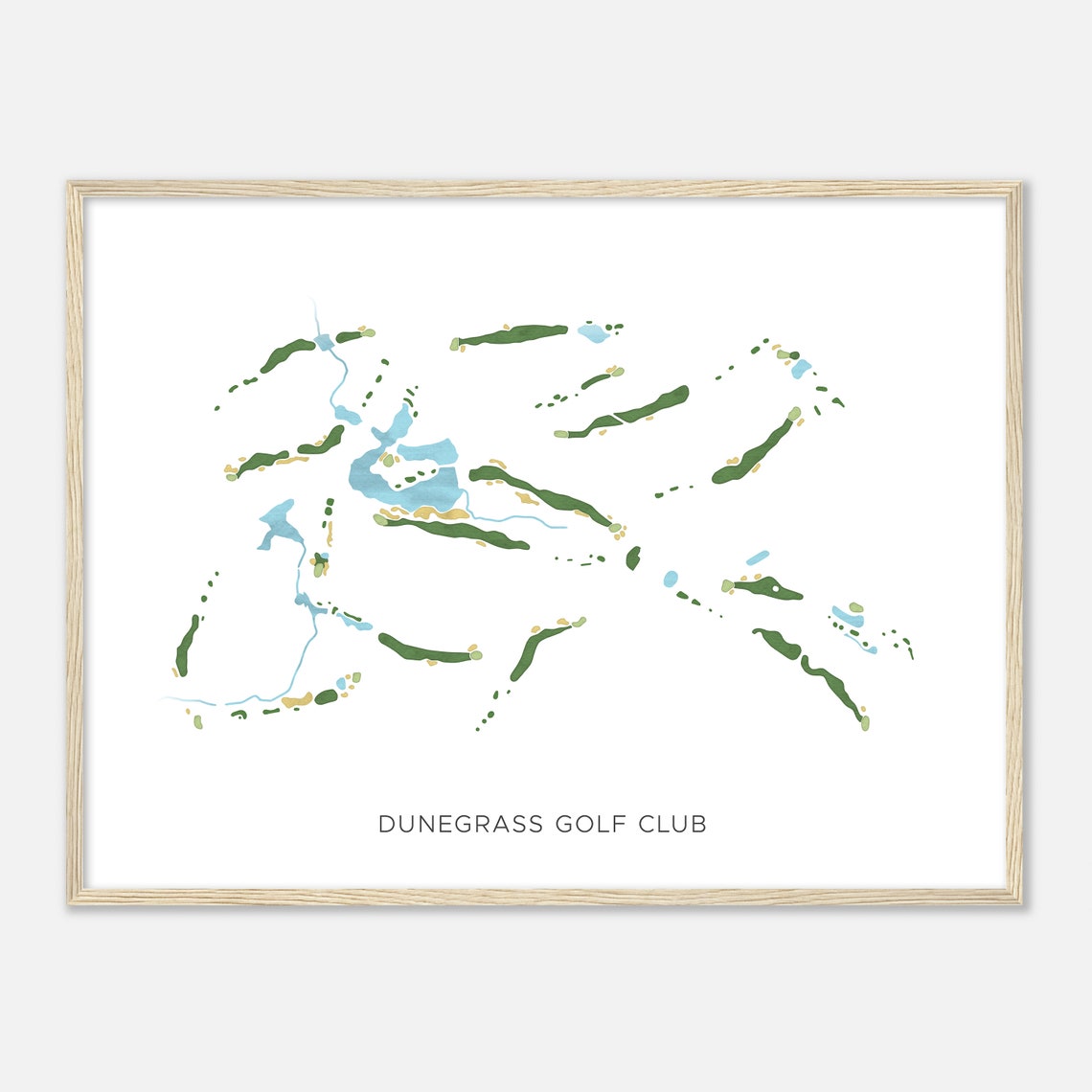Dunegrass Golf Club Maine Modern Watercolor Golf Course Map Poster