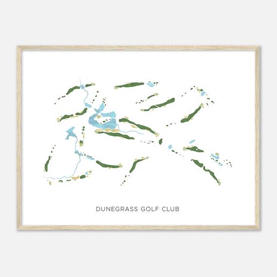 Dunegrass Golf Club Maine Modern Watercolor Map Golfer Gift Golf Wall Art Golf Poster Print Course Layout