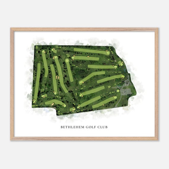 Bethlehem Golf Club In Bethlehem Pennsylvania Classic Watercolor Map Golfer Gift Golf Wall Art Golf Poster Print Course Layout