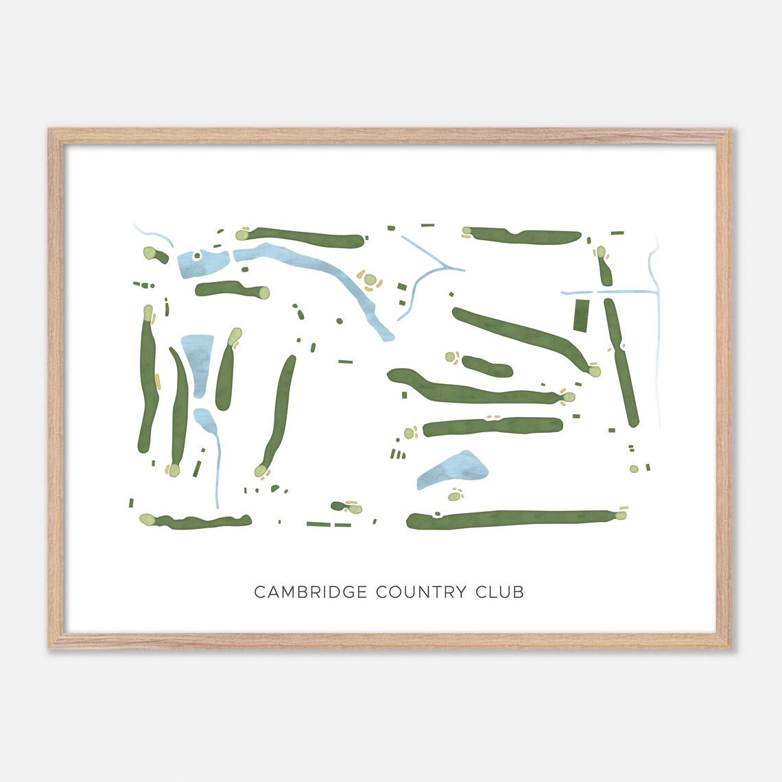 Cambridge Country Club Byesville Ohio Watercolor Course Map Poster