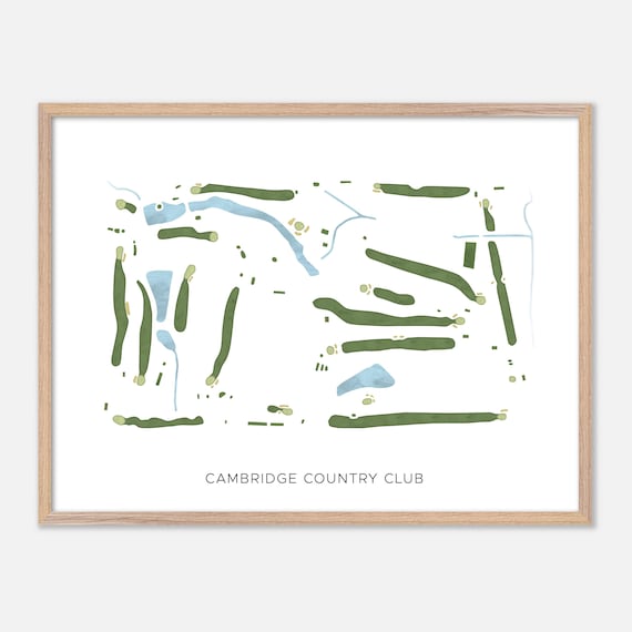 Cambridge Country Club Byesville Ohio Watercolor Course Map Poster