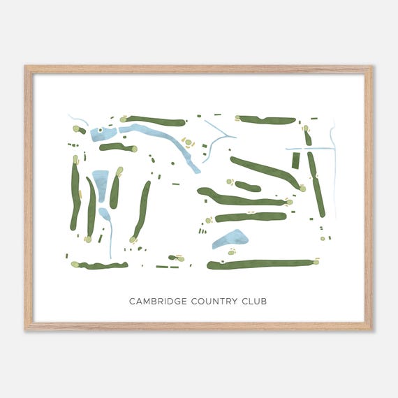 Cambridge Country Club In Byesville Ohio Modern Watercolor Map Golfer Gift Golf Wall Art Golf Poster Print Course Layout