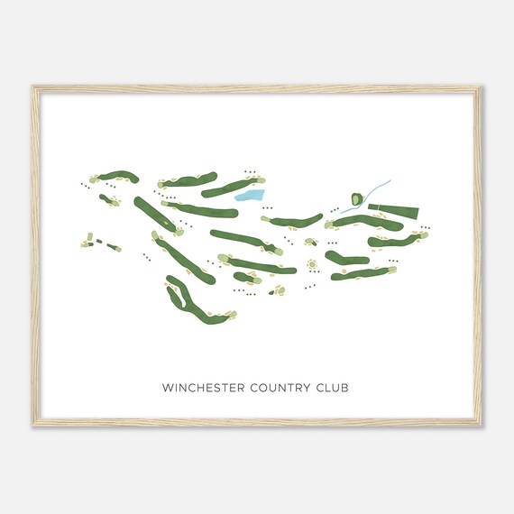 Winchester Country Club Massachusetts Modern Watercolor Map Golfer Gift Golf Wall Art Golf Poster Print Course Layout