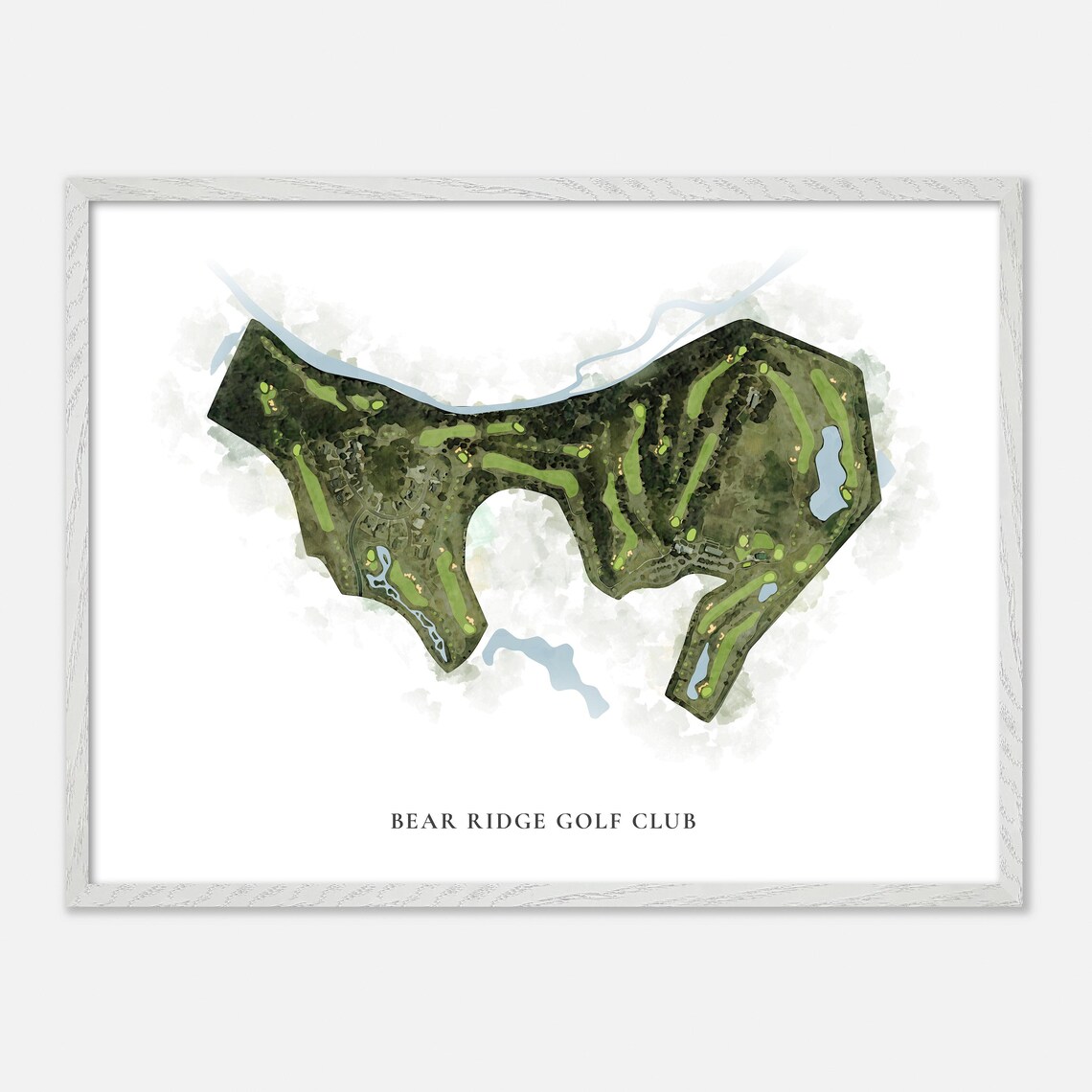 Bear Ridge Golf Club Texas Classic Watercolor Golf Course Map Poster - Image 4