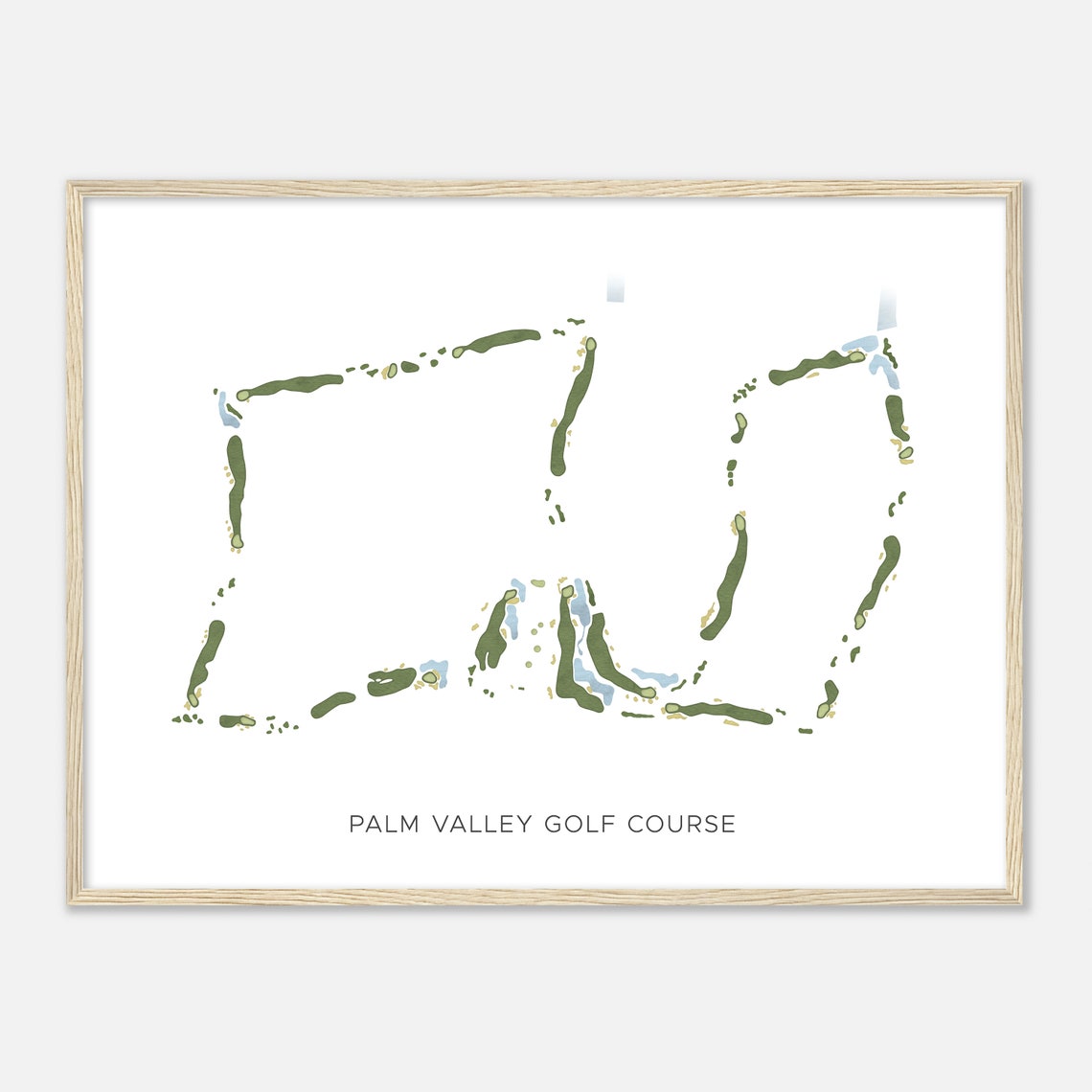 Palm Valley Golf Course Modern Watercolor Golf Course Map Poster - Image 2