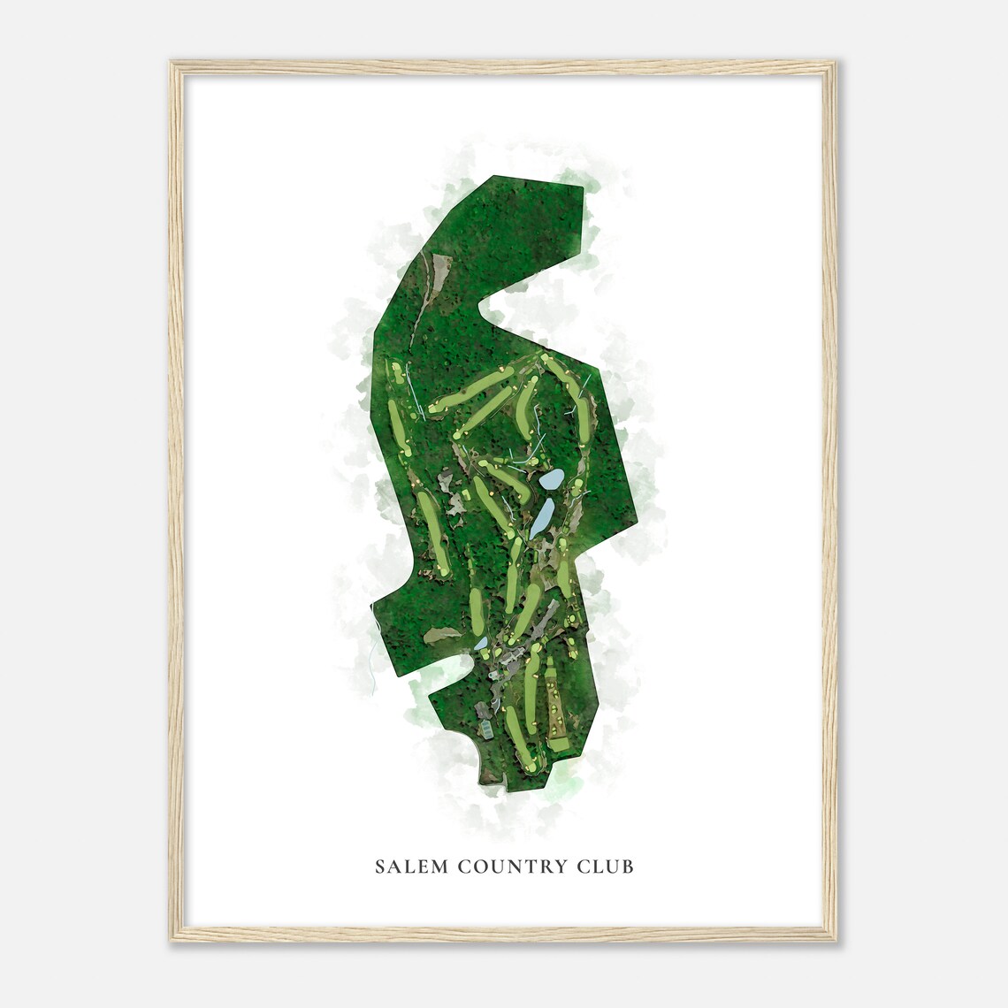 Salem Country Club Massachusetts Classic Watercolor Map