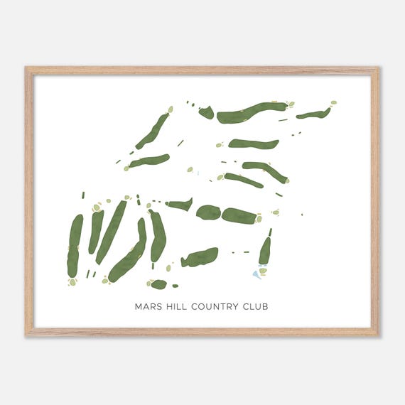 Mars Hill Country Club In Mars Hill Maine Modern Watercolor Map Golfer Gift Golf Wall Art Golf Poster Print Course Layout