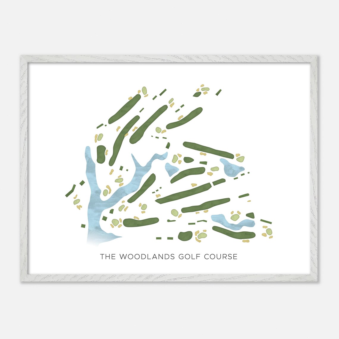The Woodlands Golf Course Hampton Virginia Modern Watercolor Map Poster - Image 4