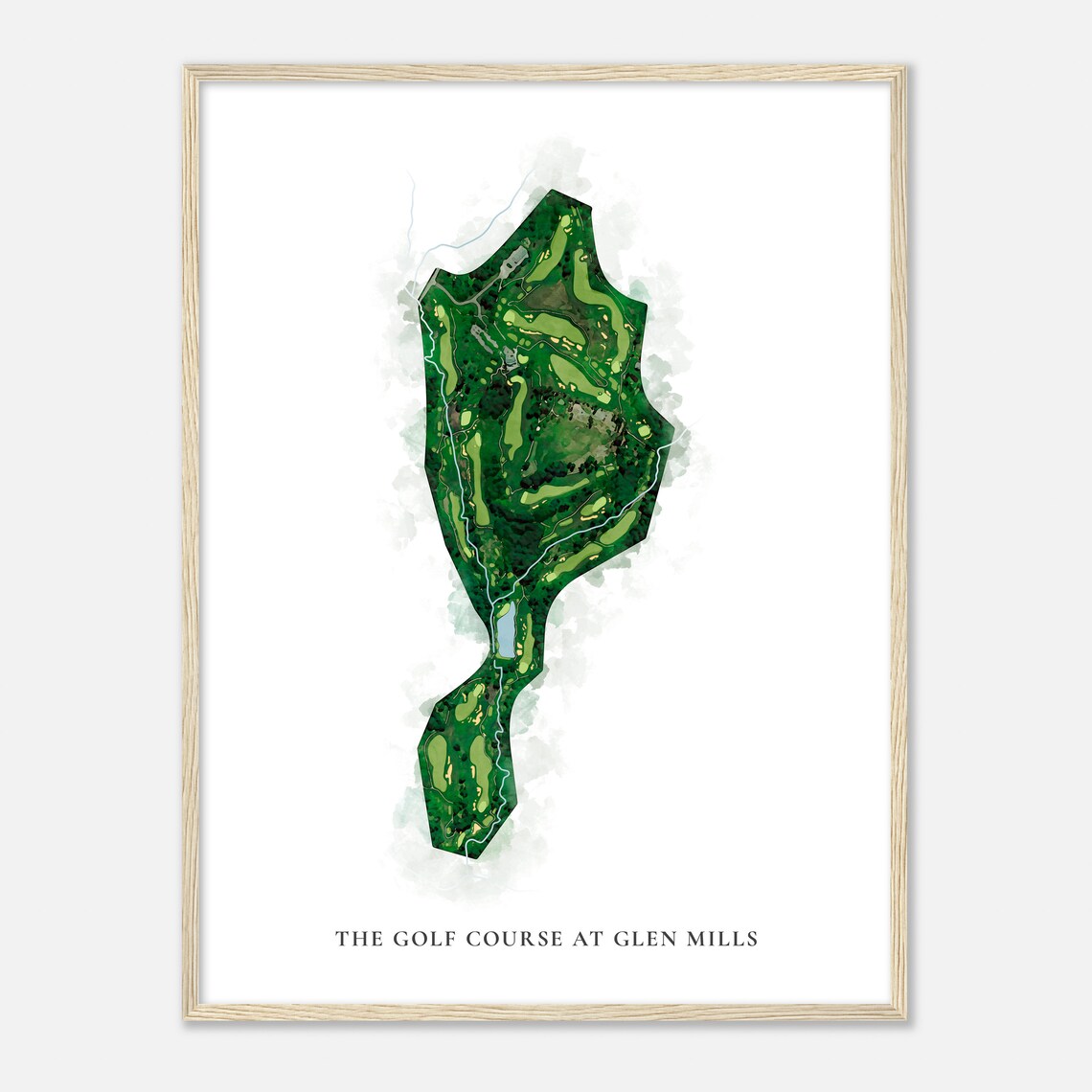The Golf Course At Glen Mills Pennsylvania Classic Watercolor Map Golfer Gift Golf Wall Art Golf Poster Print Course Layout - Image 2