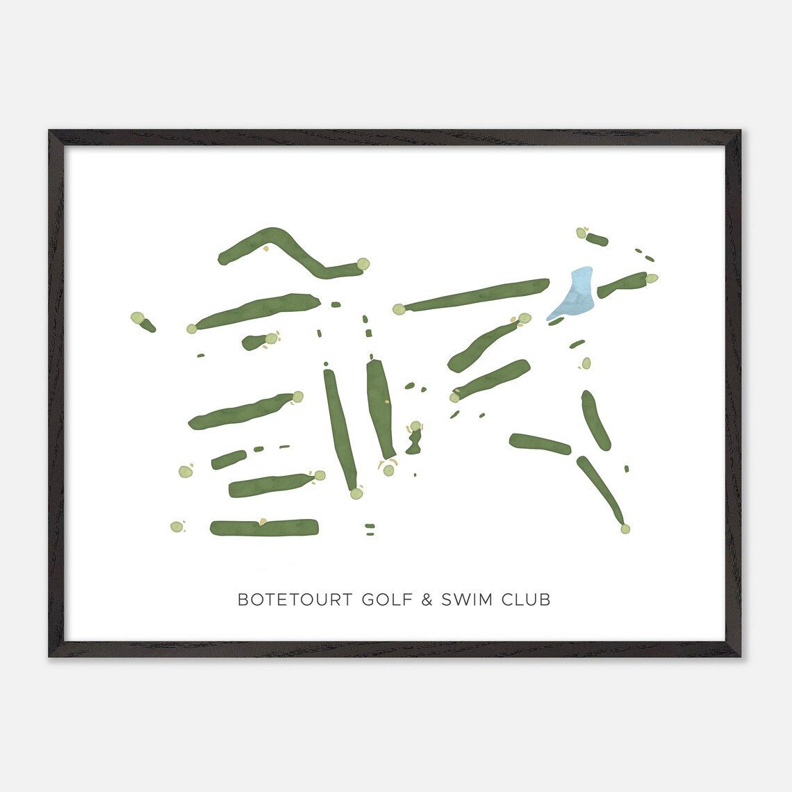 Botetourt Golf and Swim Club Minimalist Watercolor Map Poster - Image 5